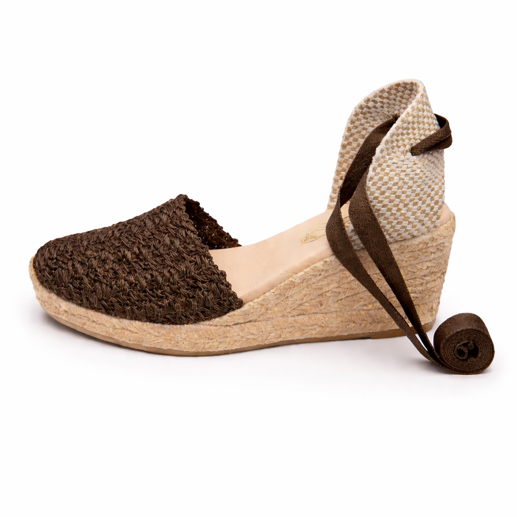 Cristina cuña tacón Marrón